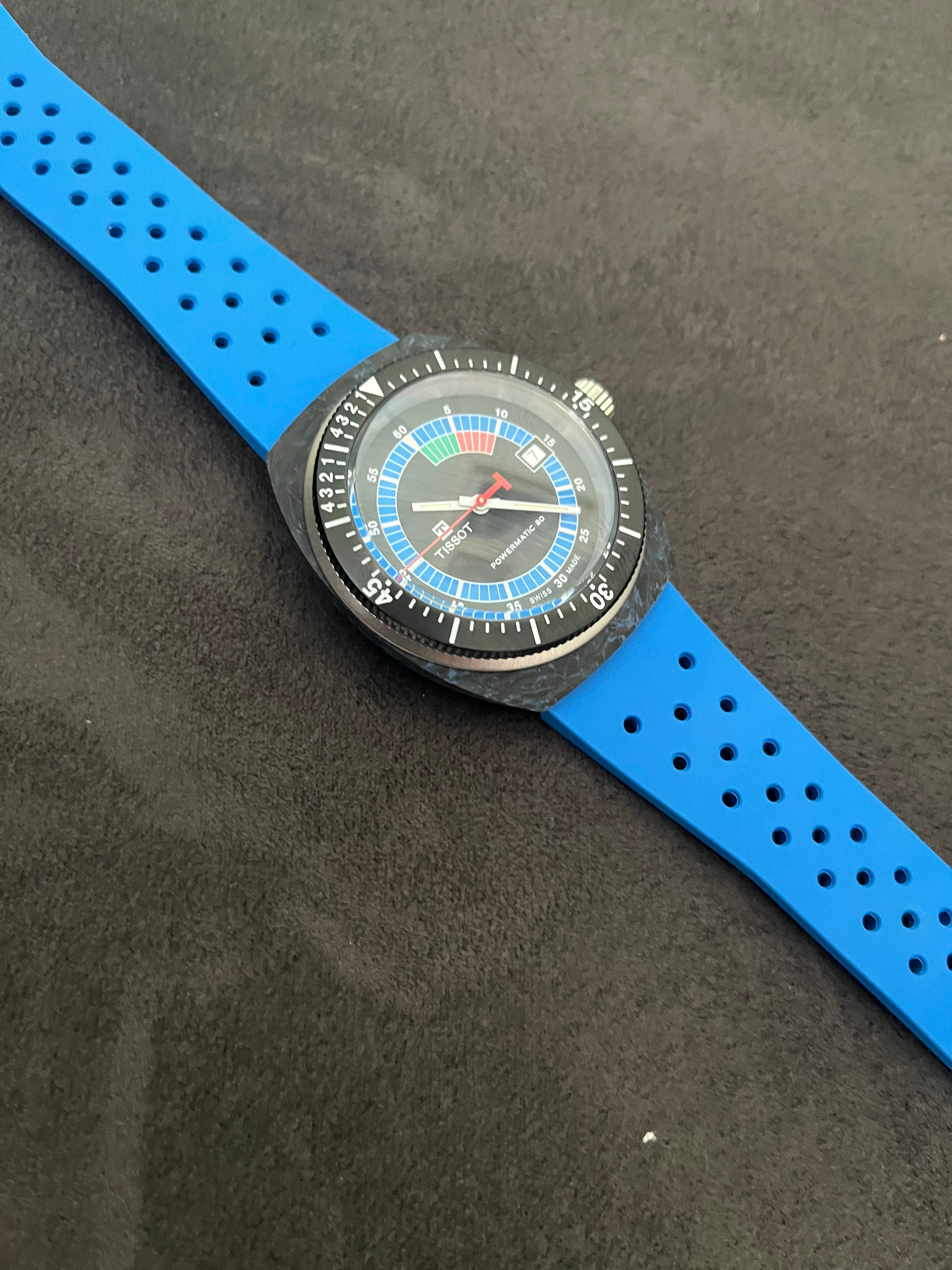 Tissot Sideral S – Automatik-Chronograph in geschmiedetem Carbon & Blau